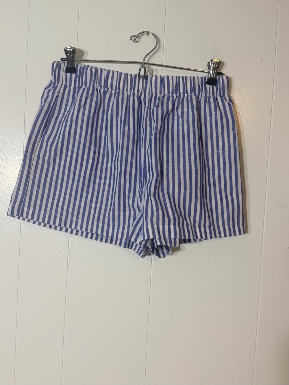 Blue and White Striped Cotton boxer Shorts